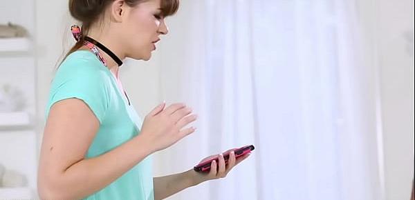 Stepsister watch brother jerking off